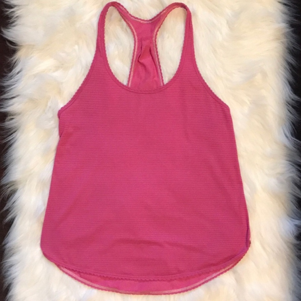Lululemon Pink Striped Racerback Tank